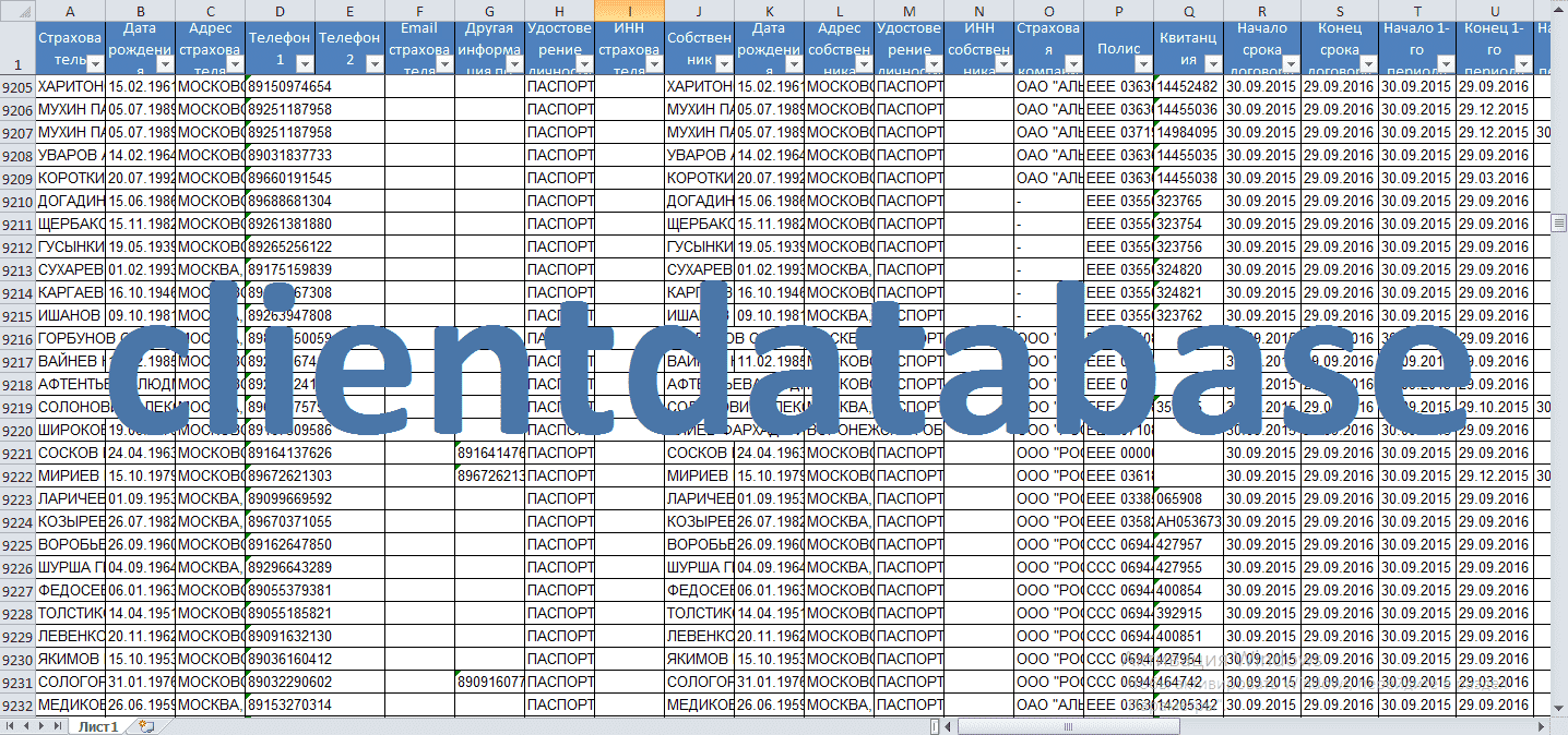 База данных осаго по номеру. База данных ОСАГО. База данных по ОСАГО.