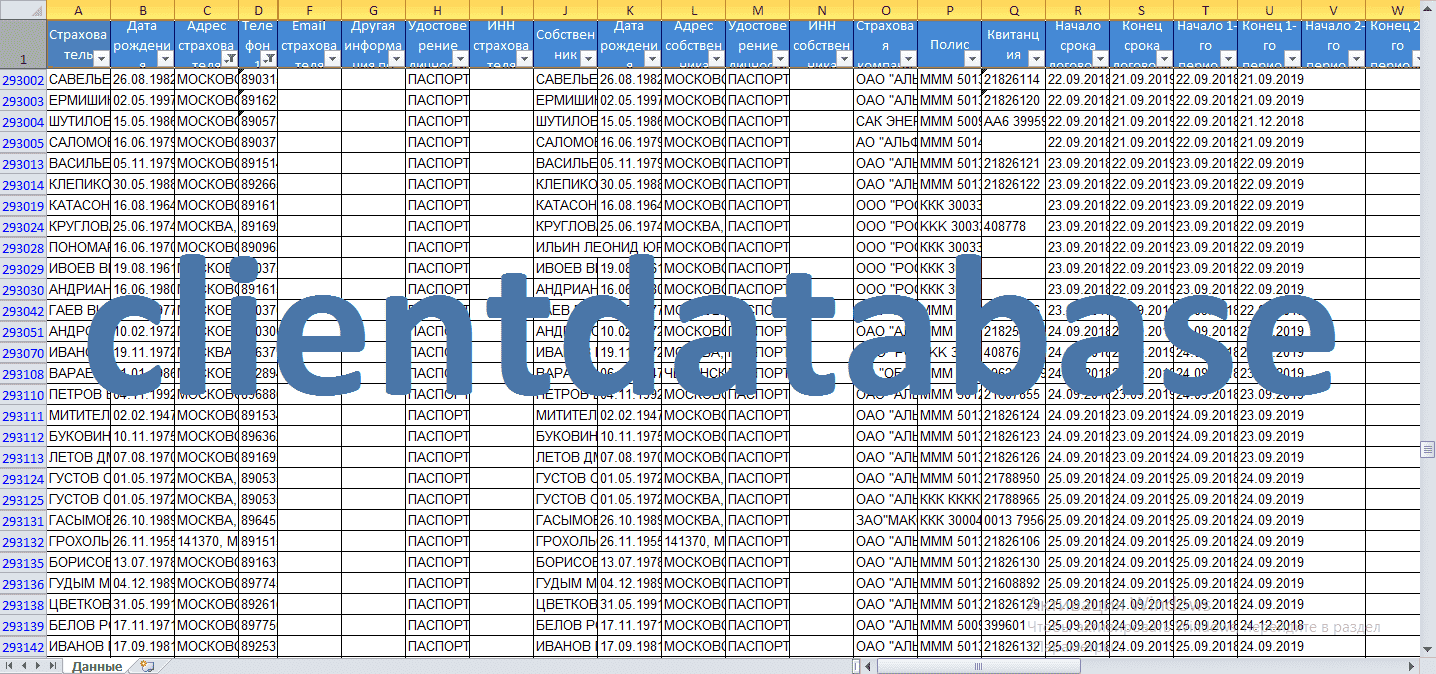 Клиентские базы данных на заказ купить на сайте - clientdatabase